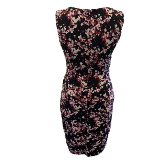 White House Black Market Pink Floral Dress, tiered layers, sleeveless, Size 6 - Picture 3 of 7